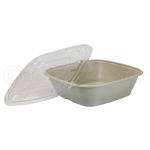 240-oz BagasseWare Square Catering Bowl with Lid