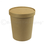 Kraft Soup Container with lid on